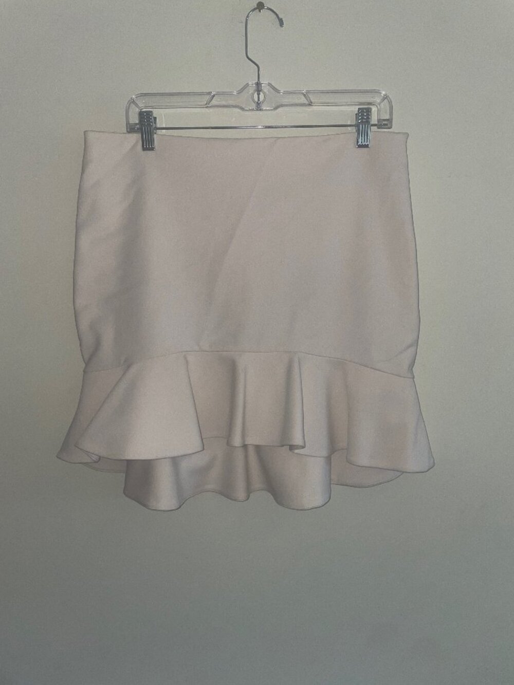 Zara Woman NWT Cream Ruffle Flounce Hem Skirt L